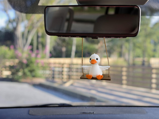 Goose on Swing | Rearview Mirror Car Charm - Digital File