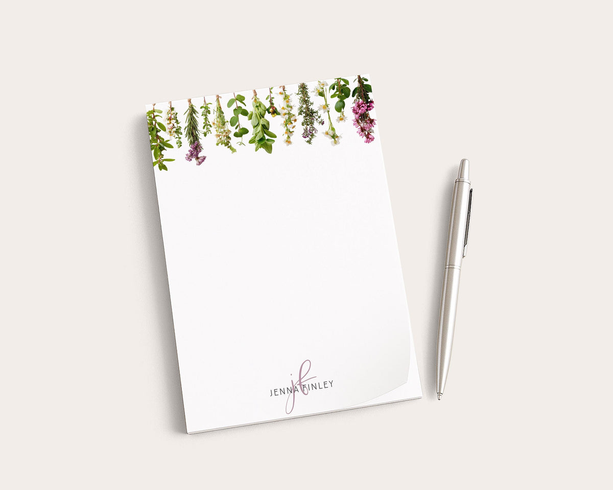Personalized Floral Notepad | Hanging Dried Flowers | Mother's Day Gift Idea
