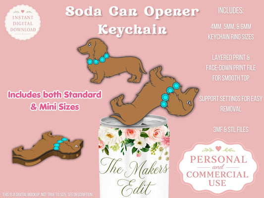 Long Hair Dachshund - Can Tab Opener - Digital File