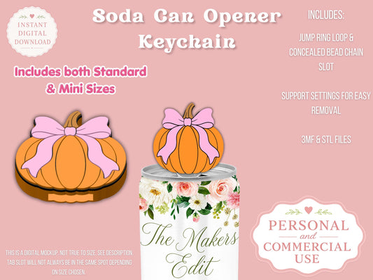 Pumpkin Coquette - Can Tab Opener - Digital File
