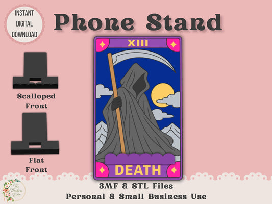 Phone Stand 3D Printer File | Death Tarot Card STL 3MF