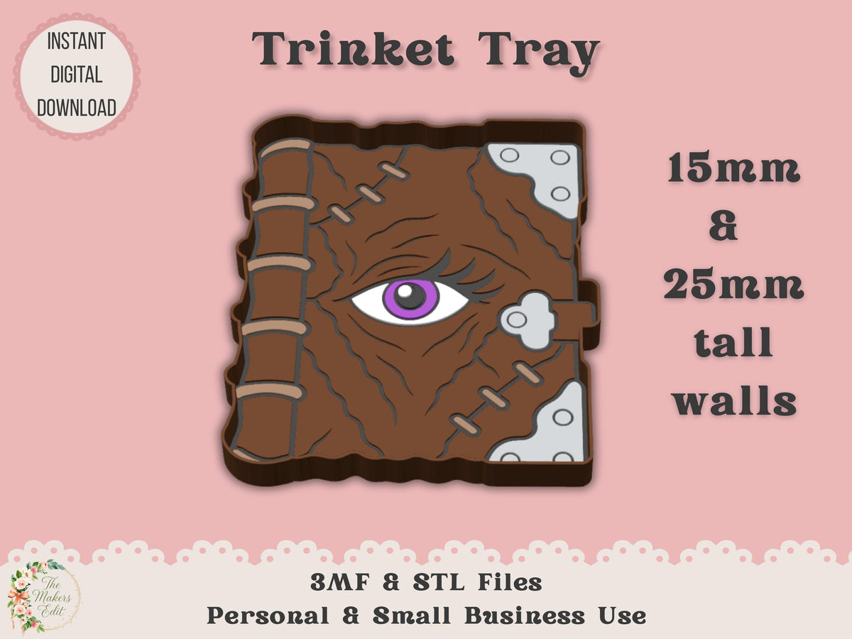Trinket Tray 3D Printer File | Book of Divination STL 3MF